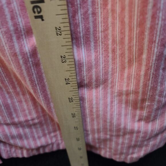 Liz & Me Womens Button Up Pink Size 22/24 100% Cotton Striped Roll-Tab Sleeve - Picture 4 of 13